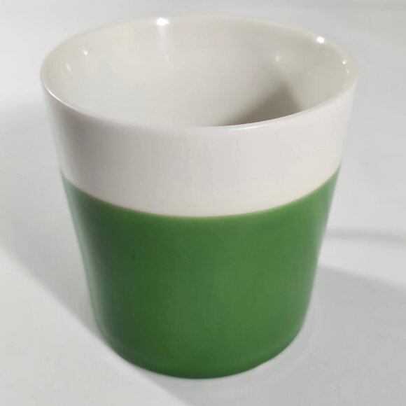 Vintage Crate&Barrel Color Block Coffee Mug Green and White Large 12-14oz - Picture 2 of 11